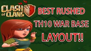 BEST Rushed TH10 War Base Layout  Clash of Clans Replay [upl. by Wall998]