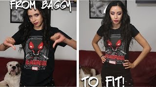 How to Resize a TShirt Altering a Shirt From Baggy to Fitted [upl. by Mendie647]