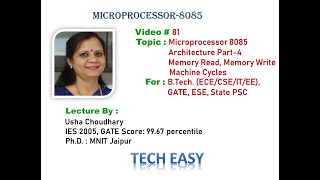 Video  81 Microprocessor 8085  Architecture Part4 Memory Read Memory Write Machine Cycles [upl. by Edmead]