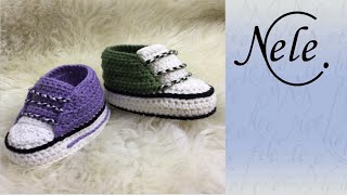 Babyschuhe häkeln Teil 23  Schuhkappe DIY Anleitung by NeleC [upl. by Sears612]