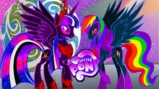 My Little Pony Transform into Nightmare Moon  Mane 6 Mane 7 Princess  MLP Coloring Videos For Kids [upl. by Sacci]