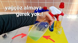 🔥tüm YAĞLI yüzeylerde ETKİLİ ✅️YAĞÇÖZ YAPIYORUZ‼️mutfak ve banyo için [upl. by Jemy10]