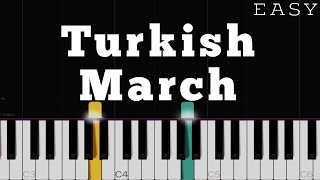 Mozart  Turkish March Ronda Alla Turca  EASY Piano Tutorial [upl. by Kallista]