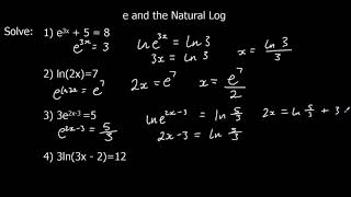 The Exponential Function e and The Natural Log ln [upl. by Atenahs]