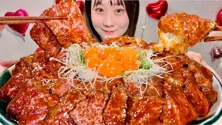 ASMR Wagyu Beef Yukke and Rice【Mukbang Eating Sounds】【English subtitles】 [upl. by Aenad358]