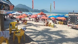 O vida boa ðŸ˜€ turistas aproveitam dia de sol na praia em Ubatuba SP [upl. by Irving893]