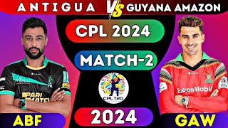 CPL LIVE 2024  LIVE ABF vs GAW 2nd Match cpl 2024  cpl 2024 today guyana vs antigua [upl. by Nahsaj981]