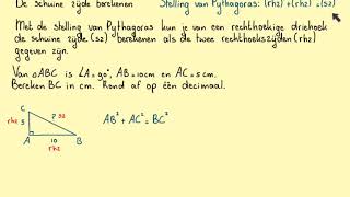 De schuine zijde berekenen2havovwoH52A [upl. by Colet]