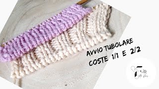 Tutorial avvio tubolare ai ferri coste 11 e 22 con un solo filo [upl. by Jamie]