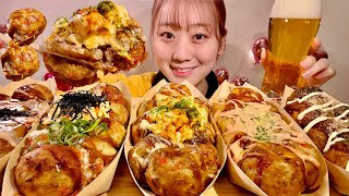 ASMR Takoyaki Octopus Balls【Mukbang Eating Sounds】【English subtitles】 [upl. by Elpmet8]