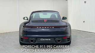 Porsche 911 992 Carrera Base Exhaust vs Sports Exhaust  Cold Start and Revs EU Model [upl. by Nels125]