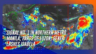 Signal no 1 in Northern Metro Manila parts of Luzon Gener lashes Isabela  TeleRadyo Serbisyo [upl. by Anastice263]