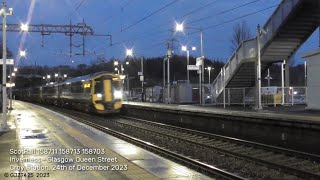 ScotRail Class 170 43 HST amp 6 car 158 at Speed at Croy 241223 [upl. by Akemej]