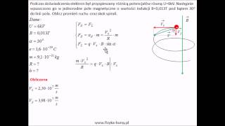 Magnetyzm Tor śrubowy elektron w polu magnetycznym siła Lorenza 🟢 fizykakursy [upl. by Nahtanoy]