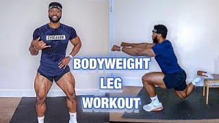 The MOST EFFECTIVE BODYWEIGHT LEG WORKOUT  At HOME  No Equipment [upl. by Lamonica]