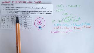 Trouver l’énergie d’ionisation EI avec le Modèle de Slater  Exemple amp méthode  Chimie Bac1 [upl. by Munsey]