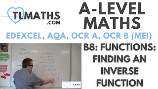 ALevel Maths B812 Functions Finding an Inverse Function [upl. by Namaj]