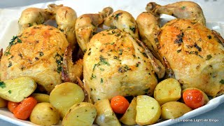 Receta de Picantones al Horno con Patatas y Guarnición [upl. by Mattox]