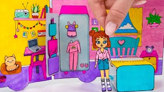 DIY Paper Doll House With Cute Paper Doll [upl. by Carmina175]