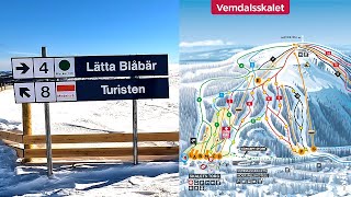 SKISTAR VEMDALEN 8 Turisten ski slope average hard 2023 [upl. by Eivod]