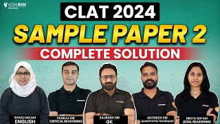 CLAT 2024 Sample Paper 2  Complete Solution  Sample Questions 2 by CLAT Consortium [upl. by Aihsa]