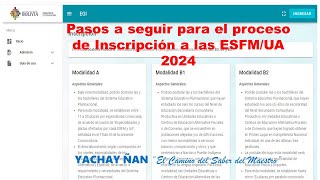 Pasos a seguir para la Inscripción a las ESFMUA 2024 [upl. by Mowbray744]