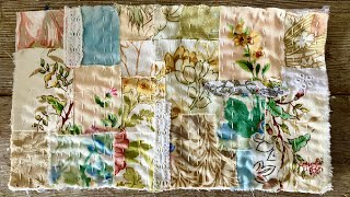 Slow Stitch Needle Book Using Vintage Florals  craft slowstitching thestillroomjournals sewing [upl. by Dlonra]