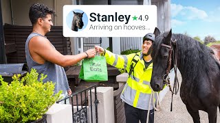 I Actually Delivered Uber Eats on a Horse [upl. by Sherm457]