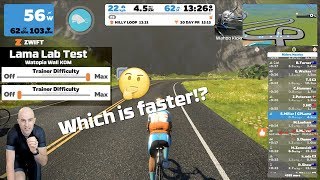 Zwift Trainer Difficulty Faster Climbing on Zwift  350W Lama Lab Test [upl. by Blank]