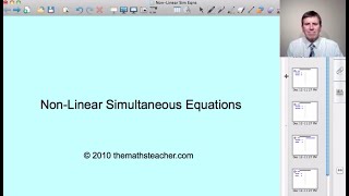 NonLinear Simultaneous Equations [upl. by Sarah]