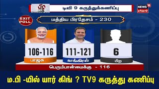 5 State Election Exit Poll 2023  பாஜக vs காங்கிரஸ்  மபி யில் யார் கிங்  TV9 கருத்து கணிப்பு [upl. by Onibag843]