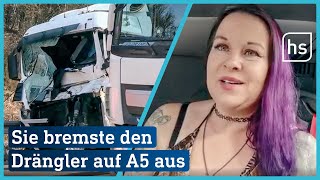 Truckerin Diana stoppt RettungsgassenSünder und ruft Polizei  hessenschau [upl. by Gerrit576]