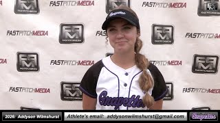 2026 Addyson Wilmshurst 329 GPA Outfielder amp 2nd Base Softball Recruiting Skills Video Ca Grapettes [upl. by Athene]