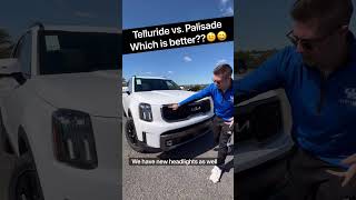 2023 Kia Telluride vs 2023 Hyundai Palisade who does it BEST shorts carconfections [upl. by Esyla467]