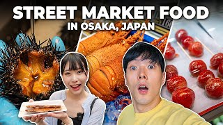 I Tried Fish Market Food in Japan  Osaka Japan [upl. by Annoled]