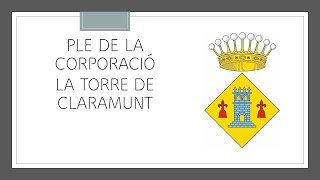 Ple Ordinari 4 setembre 2024 Ajuntament de La Torre de Claramunt [upl. by Leahcimed672]