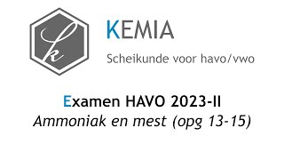 Examen scheikunde HAVO 2023II Ammoniak en mest opg 1315 [upl. by Sirtemed]