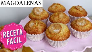 MAGDALENAS MUY ESPONJOSAS Y CON COPETE ✅  RECETA FACIL  LaDulcepedia [upl. by Aderf]