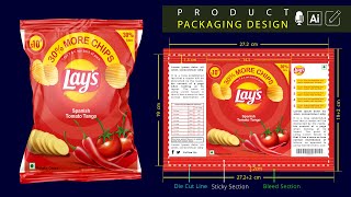 Product Packaging Design In Illustrator  How to create print ready die cut lines and bleed section [upl. by Ardnaed]