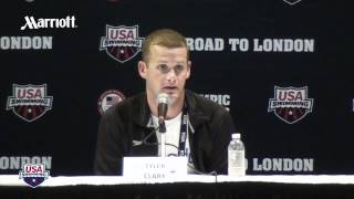 Tyler Clary  2012 PreOlympic Team Trials Press Conference [upl. by Ennairda]