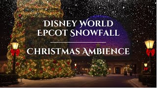 Disney World Epcot Christmas Snowfall  1 Hour of Christmas Music Ambience [upl. by Ientruoc]