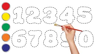 Learn Numbers l Follow the dots and write color numbers with a marker pen l 10 l Write Numbers [upl. by Akim]