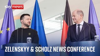 Volodymyr Zelenskyy and Olaf Scholz joint news conference in Berlin [upl. by Bazluke]