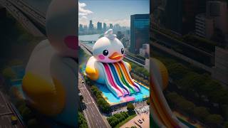 ❤ Evolution of Duck  Giant Water Slide 🥰 Miaw Milky ✅️ cat cute love shorts [upl. by Oiracam854]