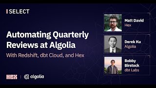 Automating Quarterly Reviews at Algolia with dbt Cloud Redshift and Hex [upl. by Irtak456]