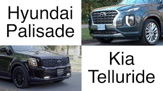 Kia Telluride VS Hyundai Palisade comparison [upl. by Nyl323]