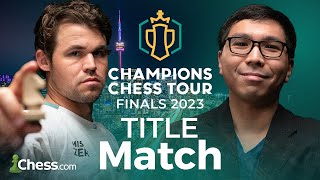 TITLE MATCH Watch Magnus v Wesley In 200000 Match Of The Year Champions Chess Tour Finals 2023 [upl. by Pelagia875]