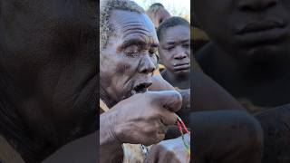 Lunchtime Hadzabe tribe Old man enjoying his favorite Soup middle of nowhere ‼️😋😲hadzabetribe food [upl. by Alad]