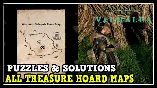 Assassins Creed Valhalla All Treasure Hoard Map Locations Puzzles amp Solutions Tattoo Design amp More [upl. by Eiznikam497]