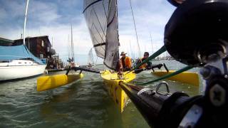 Boat  Sailing a Weta trimaran [upl. by Nannaihr]